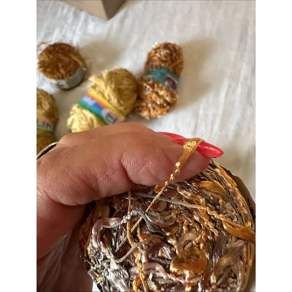 Yarn Bundle Gold Decorative Eyelash Party Yarn Multipack